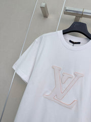 Letter-print crew-neck short-sleeve T-shirt