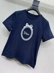 Dior/26SS Embroidered Logo Short-Sleeve T-Shirt
