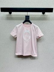 Dior/26SS Embroidered Logo Short-Sleeve T-Shirt