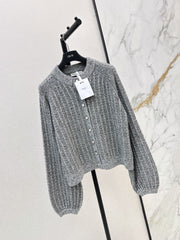 Iridescent Sequin-Embellished Cashmere Cardigan