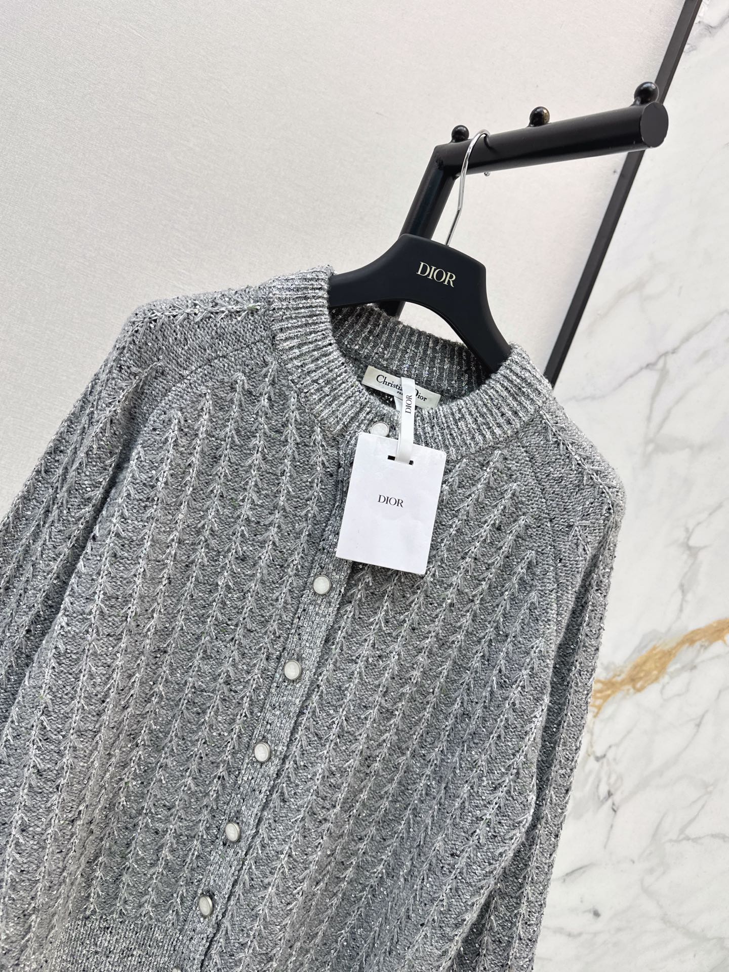 Iridescent Sequin-Embellished Cashmere Cardigan
