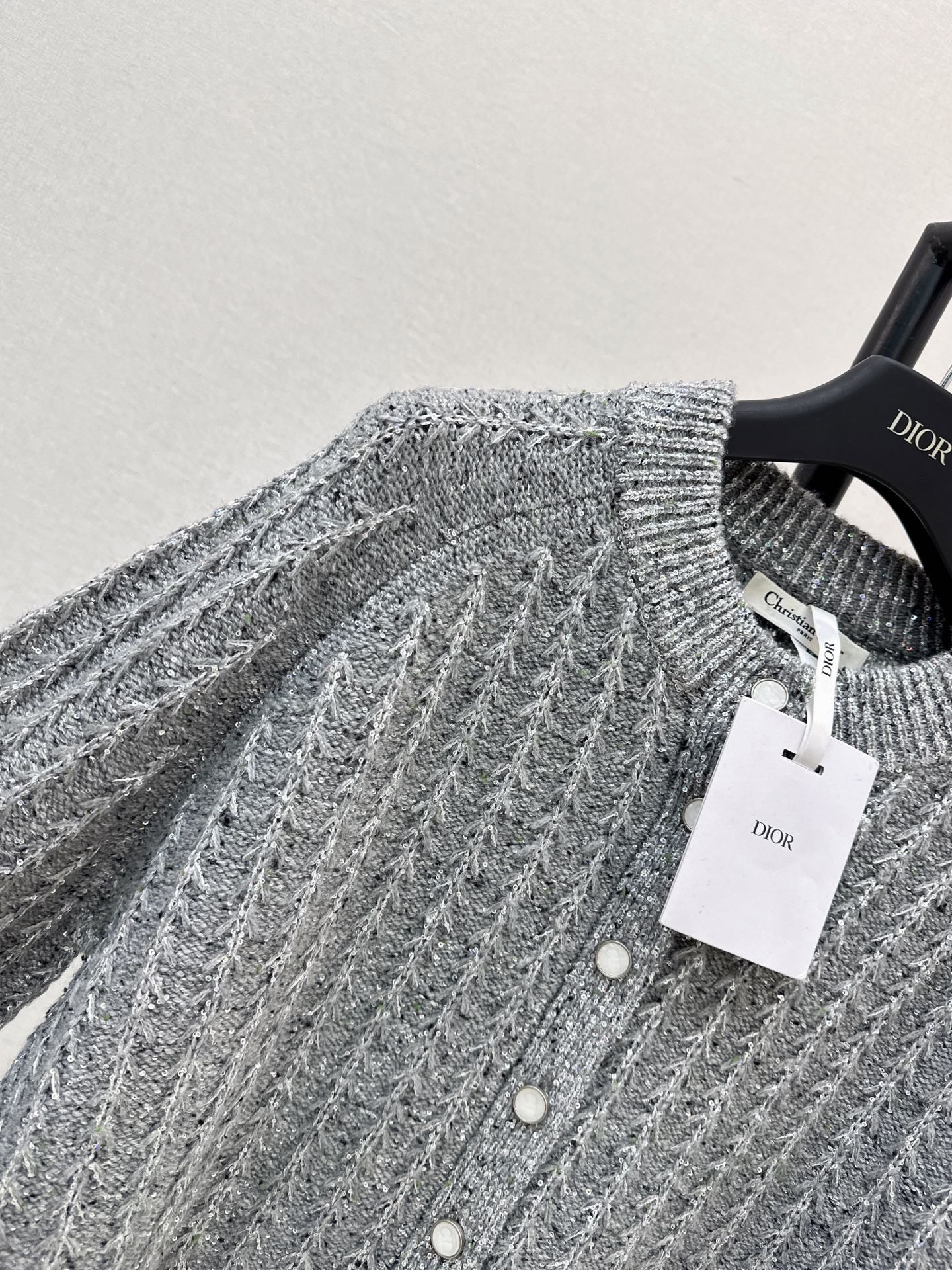 Iridescent Sequin-Embellished Cashmere Cardigan