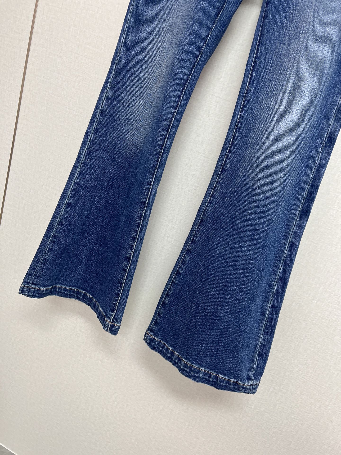 Rhinestone-Embellished Pocket Flare Jeans