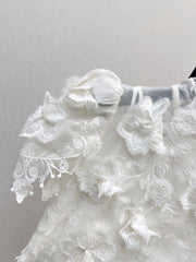 zimmermann/26ss 3D Floral Sleeveless Cropped Top