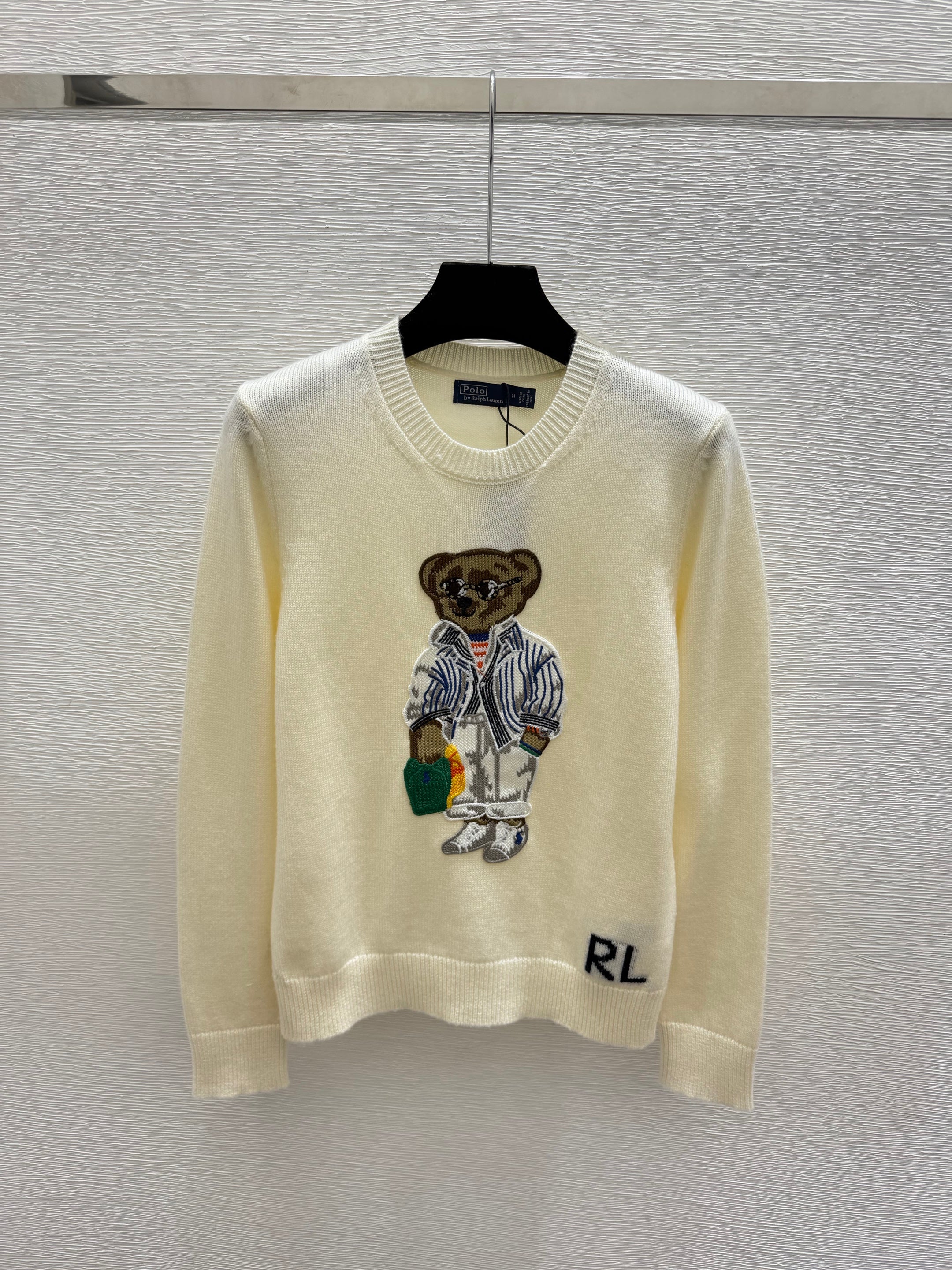Ralph Lauren / 26 New Bear Embroidered Crew Neck Knit Sweater