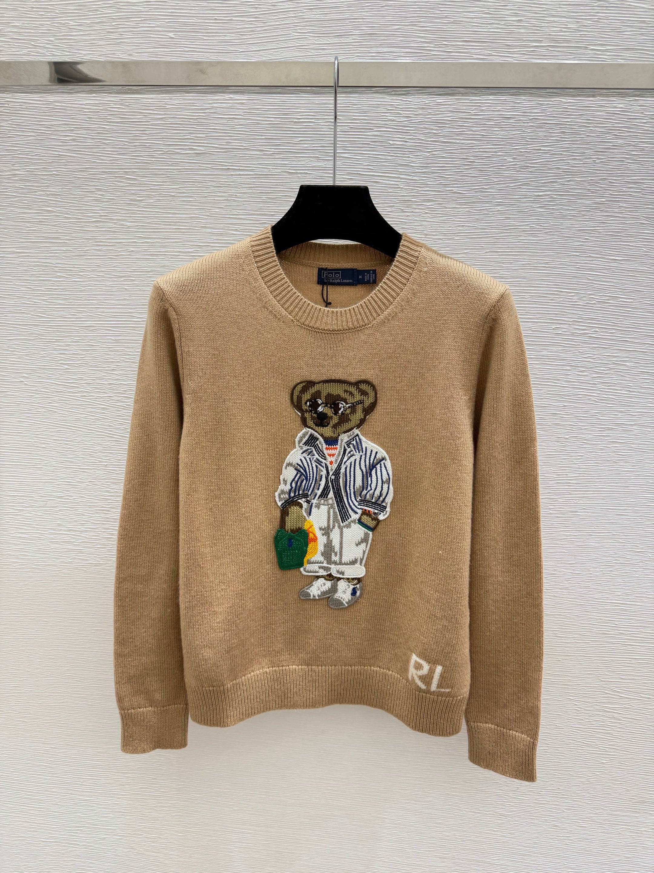 Ralph Lauren / 26 New Bear Embroidered Crew Neck Knit Sweater