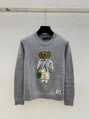 Ralph Lauren / 26 New Bear Embroidered Crew Neck Knit Sweater