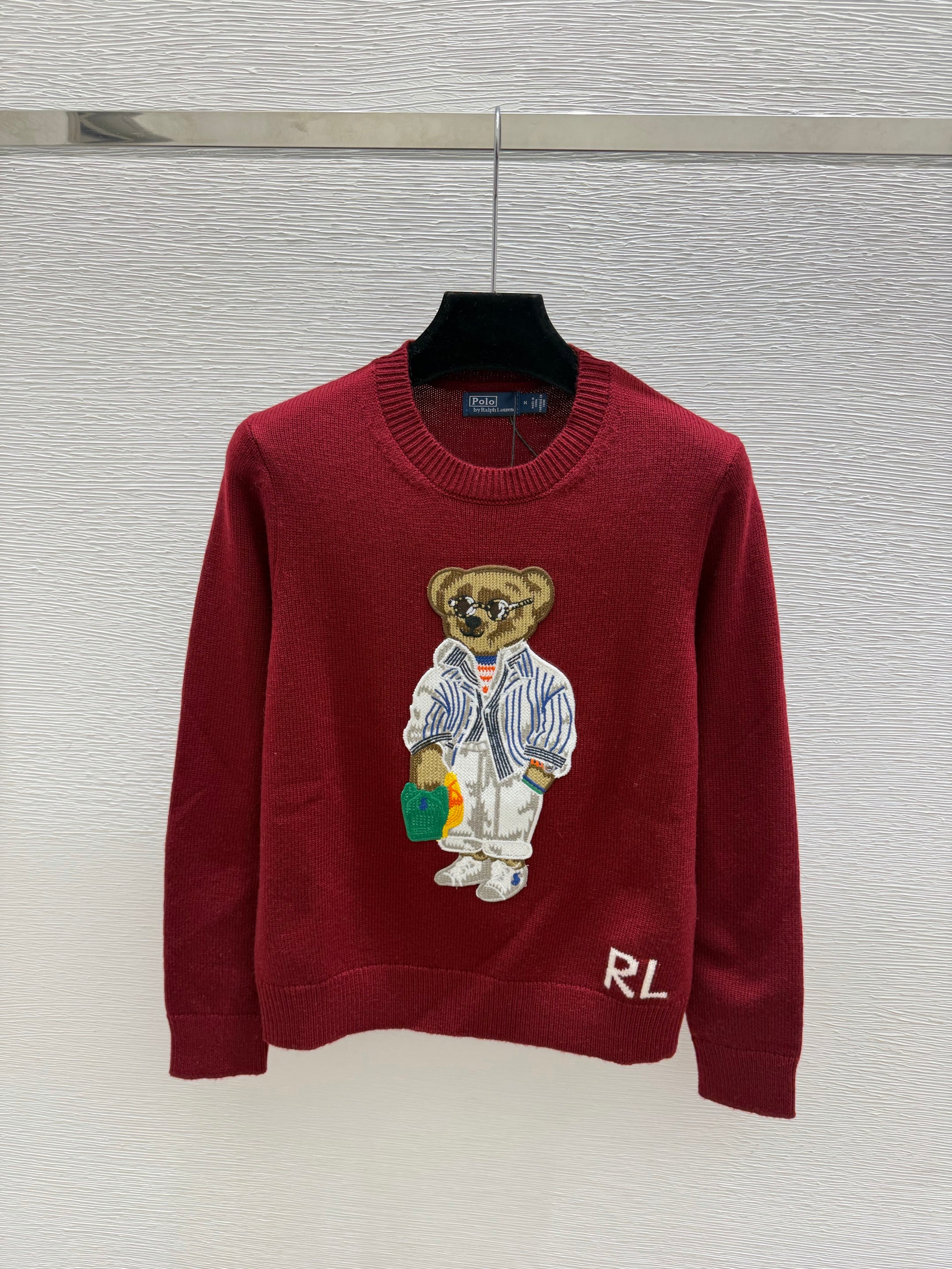 Ralph Lauren / 26 New Bear Embroidered Crew Neck Knit Sweater