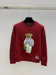 Ralph Lauren / 26 New Bear Embroidered Crew Neck Knit Sweater