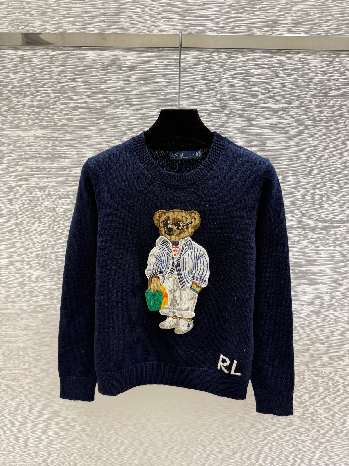 Ralph Lauren / 26 New Bear Embroidered Crew Neck Knit Sweater