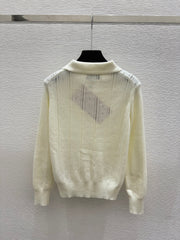 MiuMiu/26 New Doll Collar Hollow Knit Cardigan