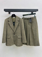 Yves Saint Laurent/26SS Autumn/Winter Latest Wool Oversized Suit Set