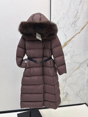 Max Mara/26 Fall/Winter Latest Large Fur Collar Hooded Down Jacket