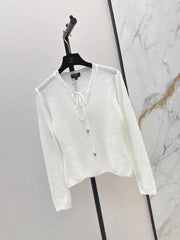 Chanel / 26 Early Autumn Latest Floral Hollow Jacquard V-Neck Knit Top