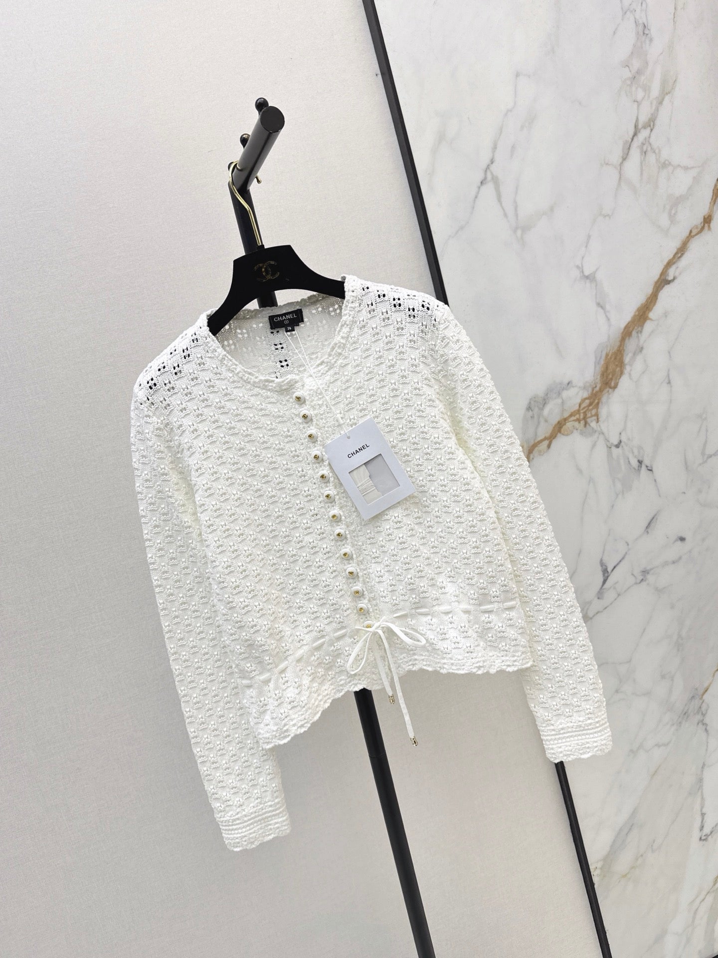 Chanel 26 Early Autumn Latest Floral Hollow Knit Cardigan