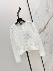 Chanel 26 Early Autumn Latest Floral Hollow Knit Cardigan
