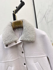 Brunello Cucinelli/26 Autumn and Winter Latest Double-Sided Fleece Collar Short Jacket