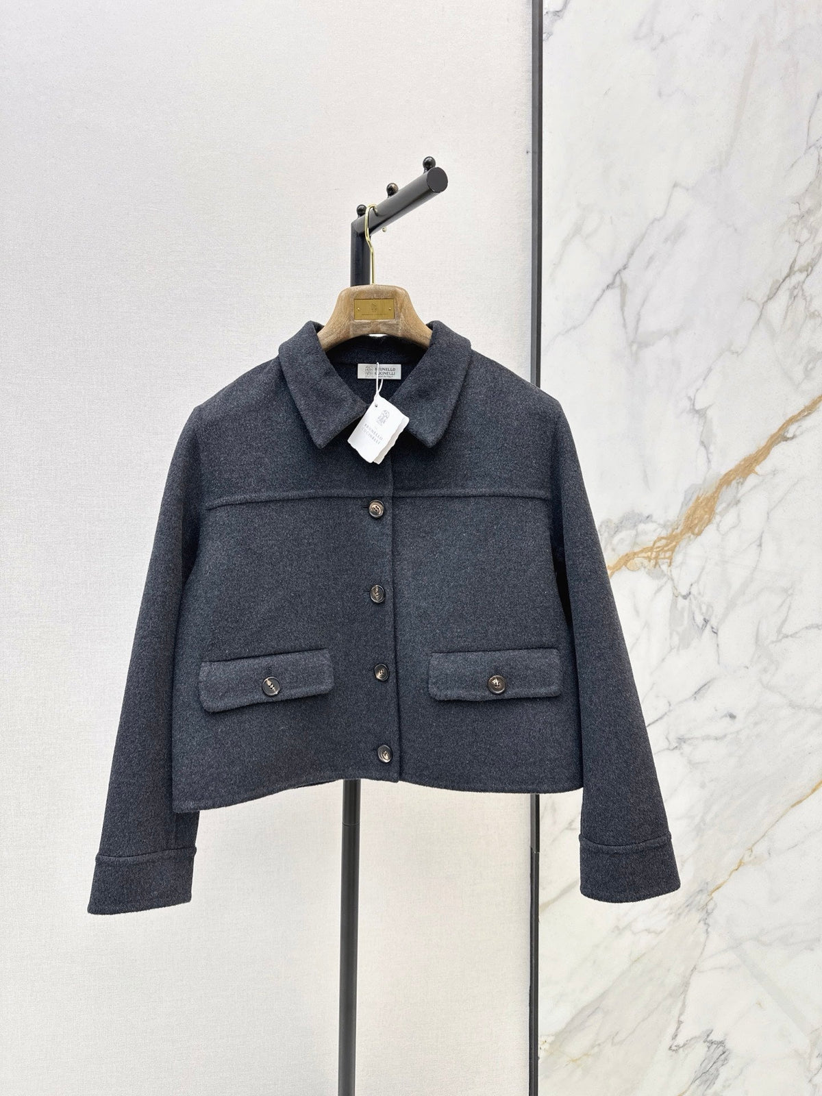Brunello Cucinelli/26Ss Early Autumn Latest Minimalist Short Wool Coat