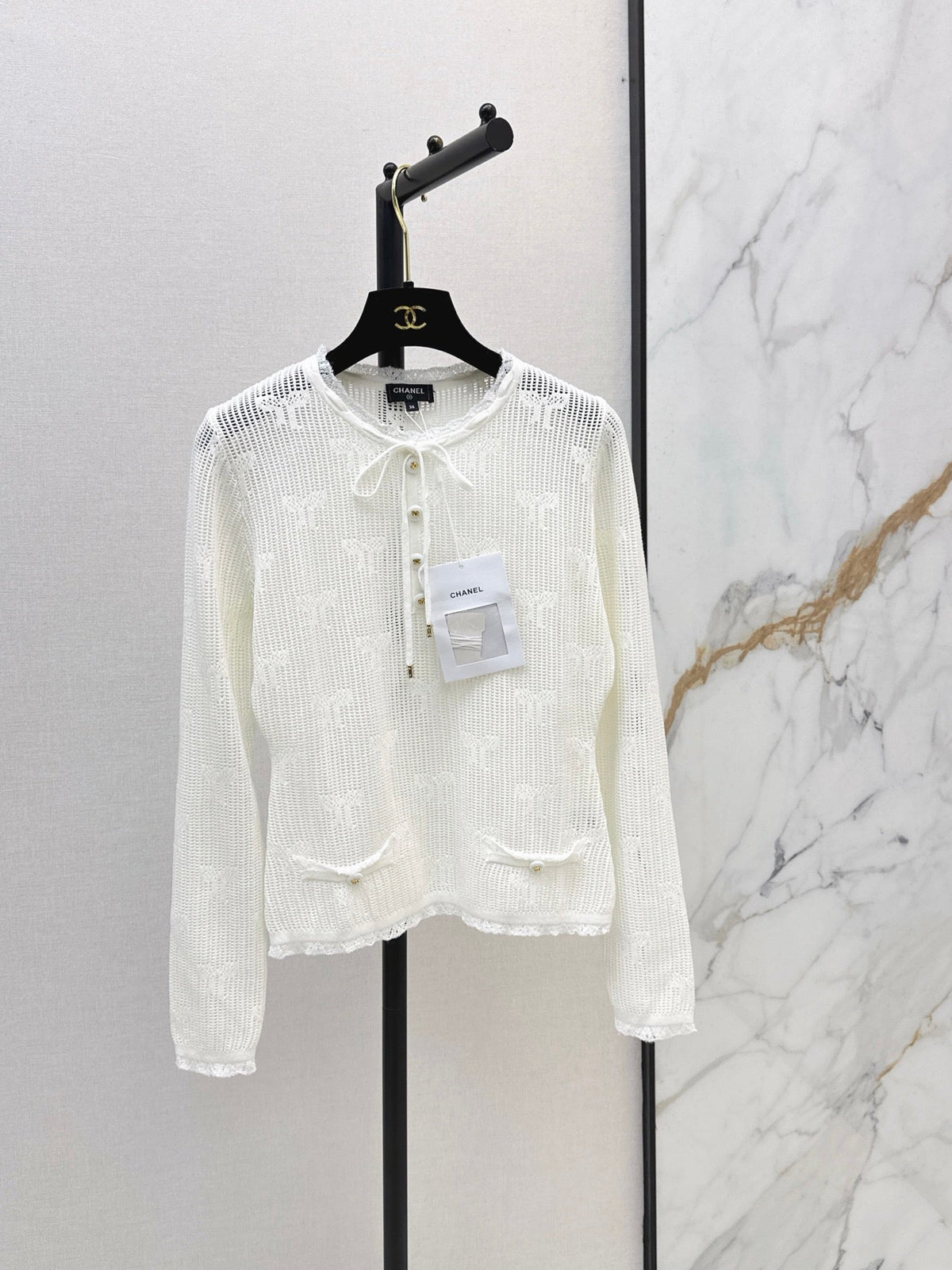 Chanel/26 Early Autumn Latest Hollow-Out Long-Sleeve Knit Sweater
