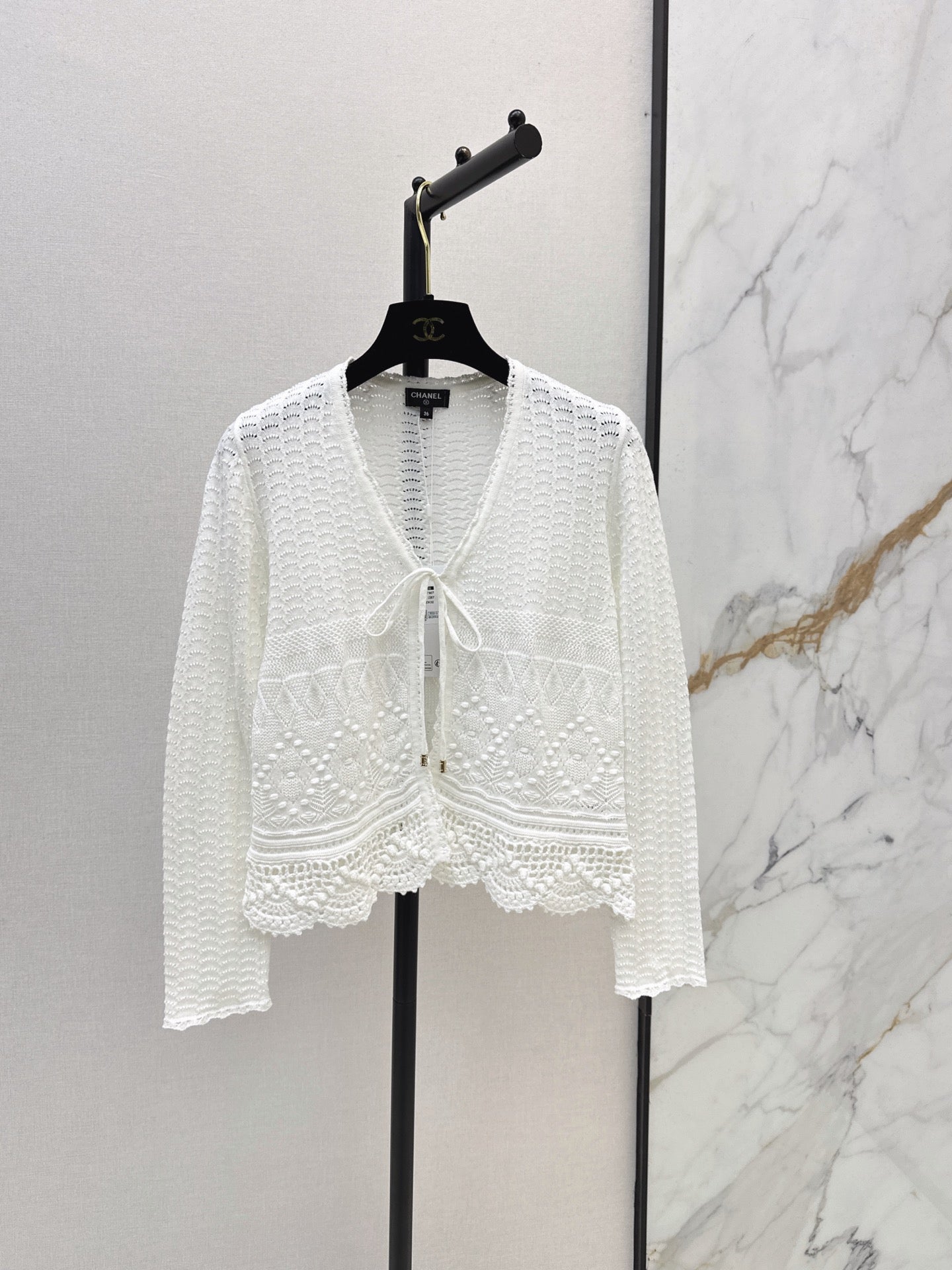 chanel/26 Early Autumn New Hollow-Out Short Knit Cardigan