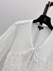 chanel/26 Early Autumn New Hollow-Out Short Knit Cardigan