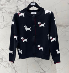 Thom Browne/26 Early Spring New Full-Print Puppy Cardigan Sweater