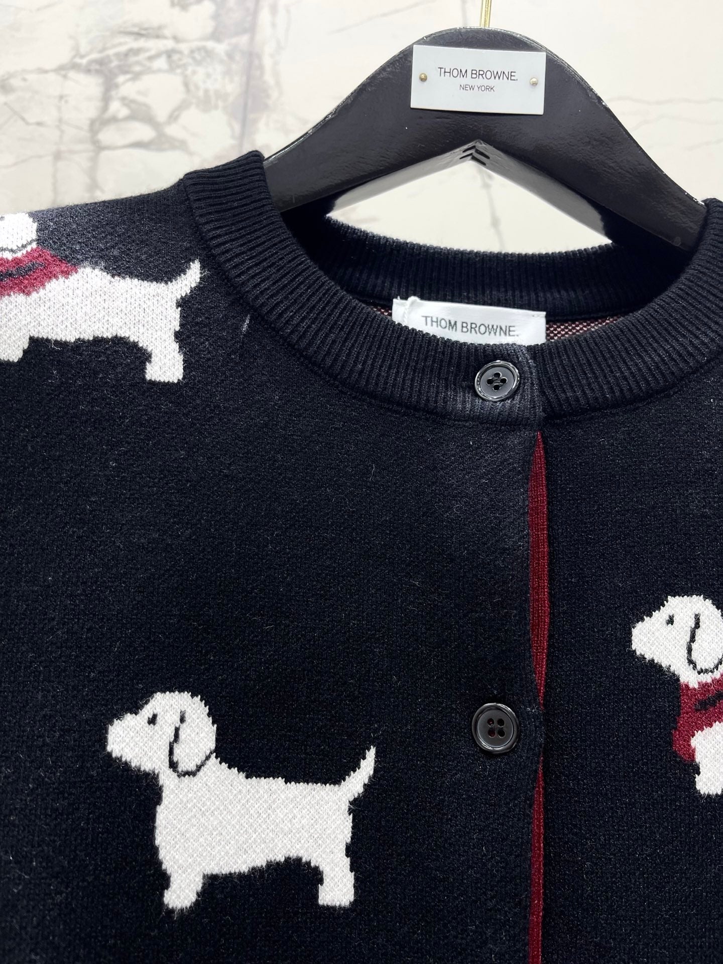 Thom Browne/26 Early Spring New Full-Print Puppy Cardigan Sweater