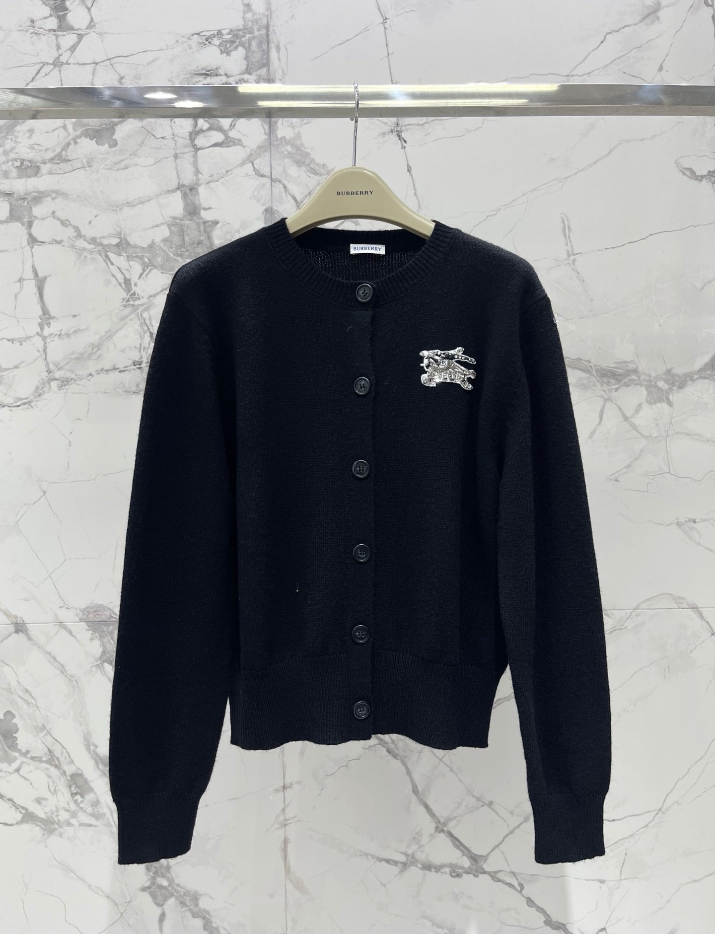 MiuMiu/26 New Early Autumn Knight Logo Wool-Cashmere Blend Cardigan