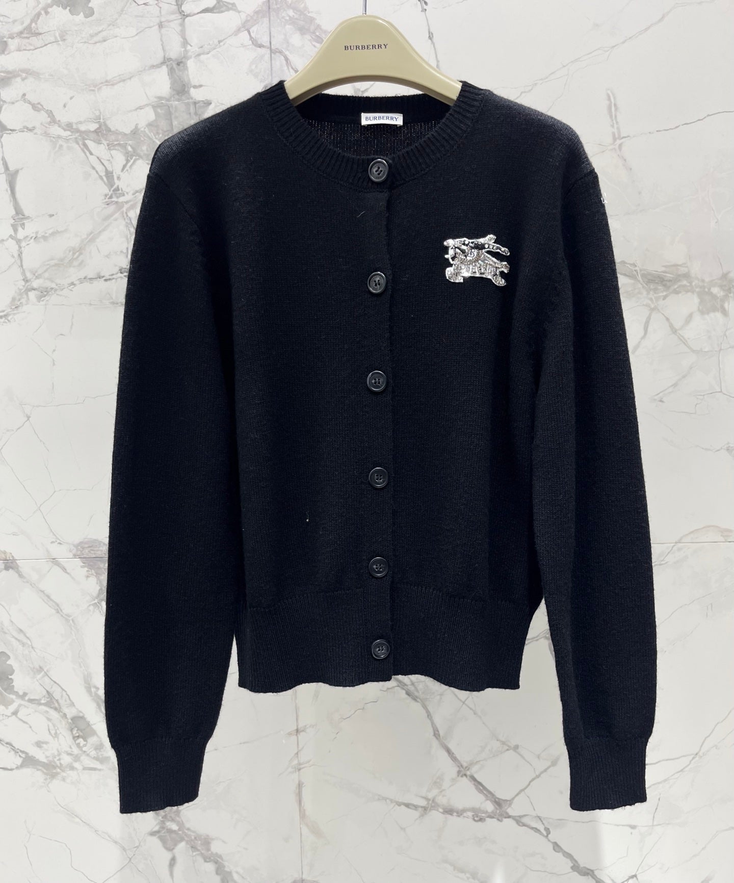 MiuMiu/26 New Early Autumn Knight Logo Wool-Cashmere Blend Cardigan