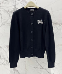 MiuMiu/26 New Early Autumn Knight Logo Wool-Cashmere Blend Cardigan