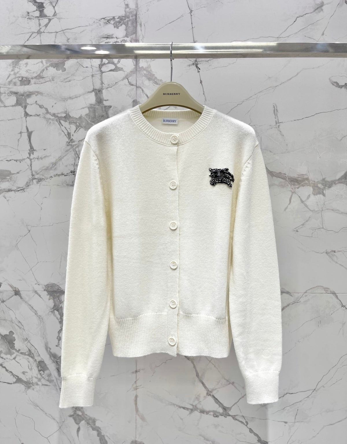 MiuMiu/26 New Early Autumn Knight Logo Wool-Cashmere Blend Cardigan