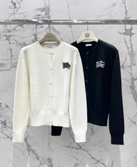 MiuMiu/26 New Early Autumn Knight Logo Wool-Cashmere Blend Cardigan