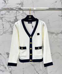 chanel/26 New Jacquard V-Neck Knit Cardigan