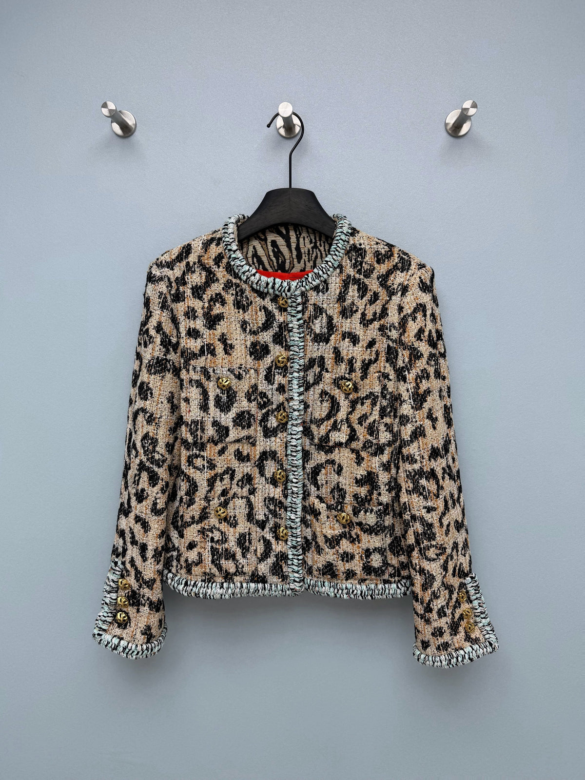 Chanel/26 Latest Retro Leopard Print Tweed Jacket