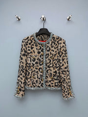 Chanel/26 Latest Retro Leopard Print Tweed Jacket