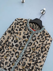 Chanel/26 Latest Retro Leopard Print Tweed Jacket