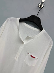 Prada / New Half-Button Henry Collar Long-Sleeve Top