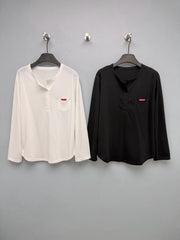 Prada / New Half-Button Henry Collar Long-Sleeve Top