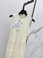 Chanel / 26 Early Autumn Latest Heavy Beaded Sleeveless Knit Dress