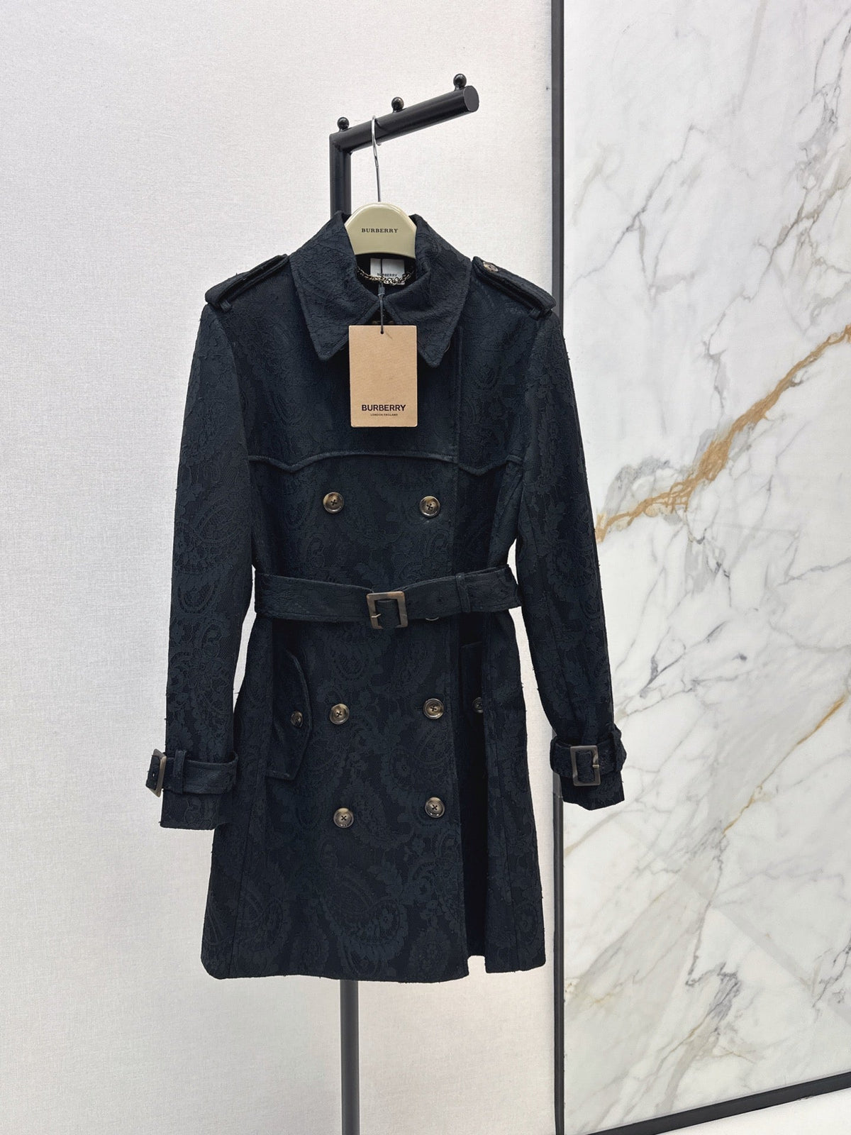 Burberry/26 Fall-Winter Latest Lace Long Trench Coat
