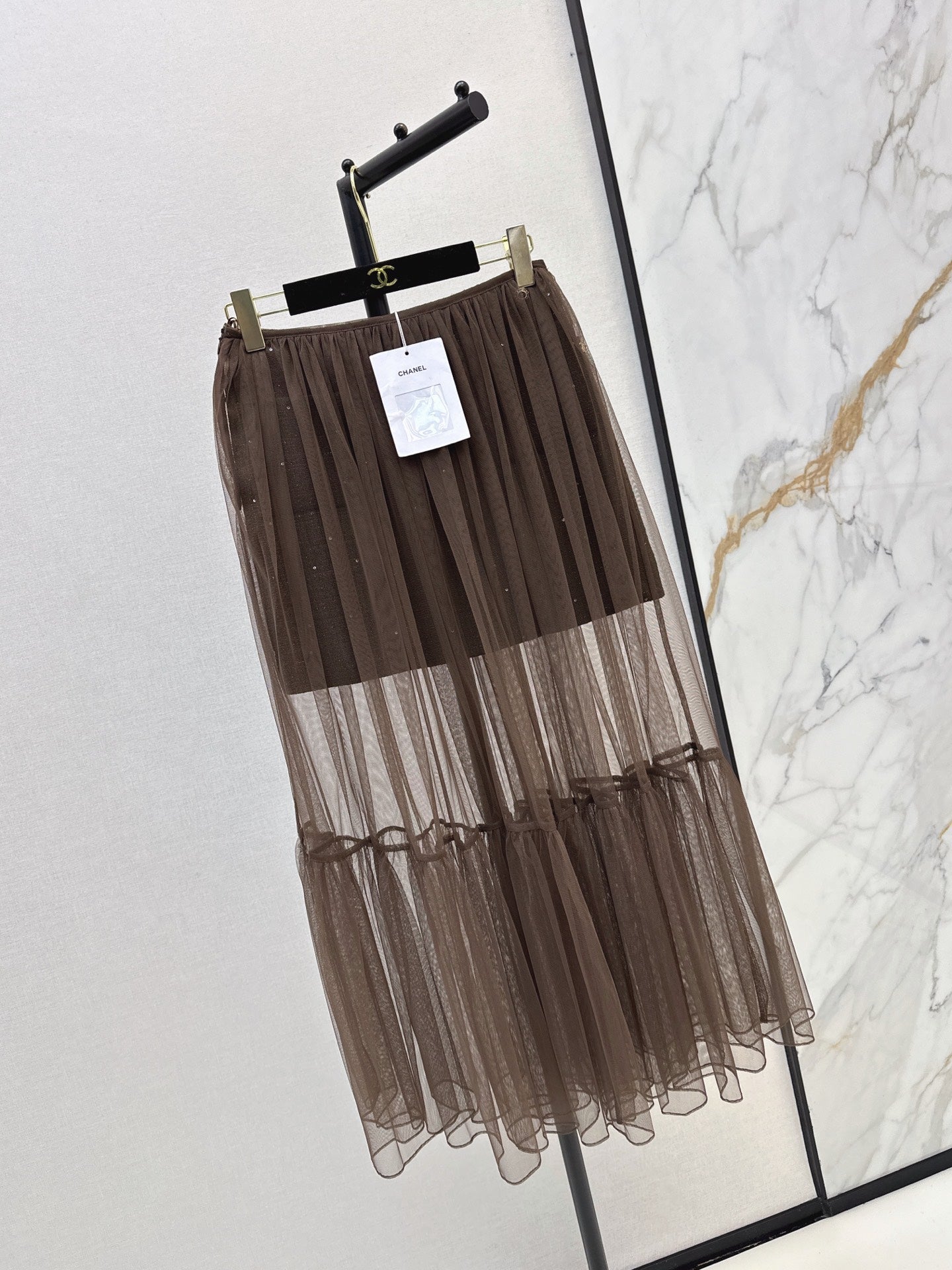 Chanel/26 Fall-Winter Latest Woven Skirt + Tulle Maxi Skirt