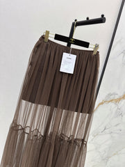 Chanel/26 Fall-Winter Latest Woven Skirt + Tulle Maxi Skirt
