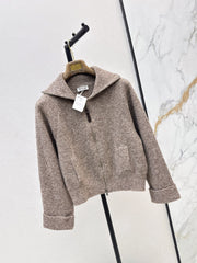 Brunello Cucinelli/26 Early Autumn Latest Vintage Style Outfit Textured Wool Cardigan