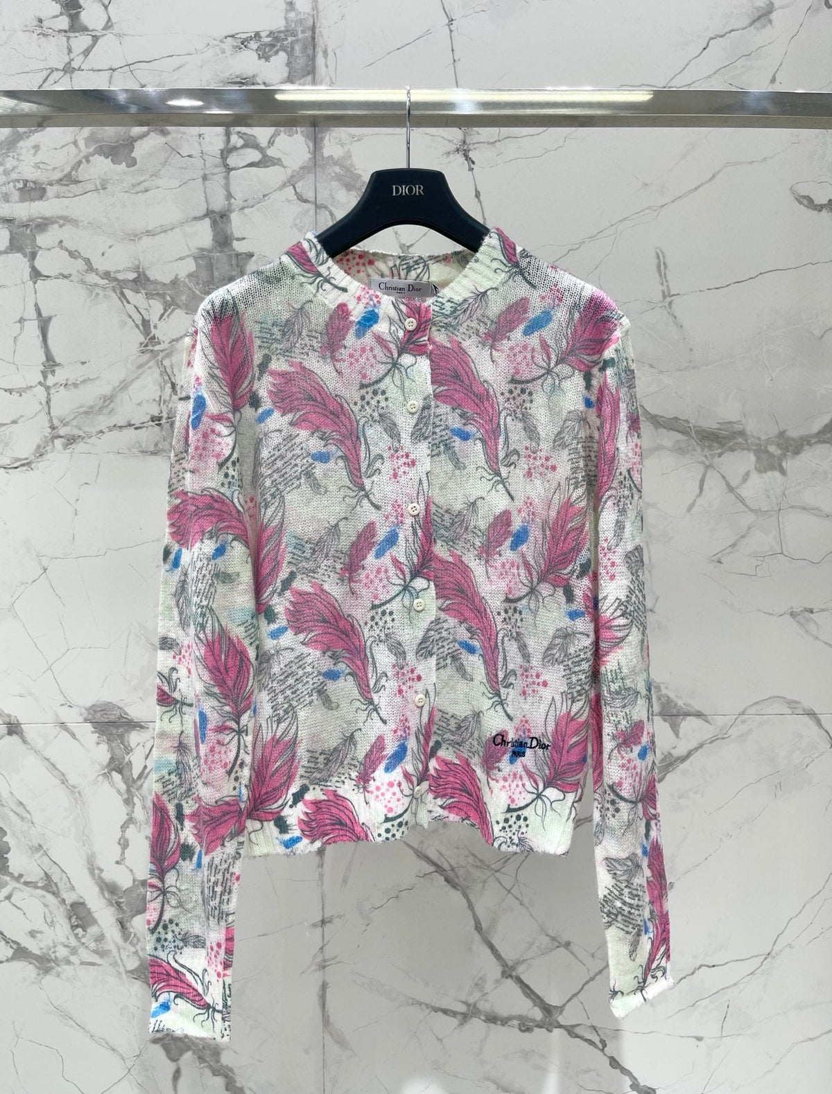 Dior/New Ombre Floral Print Knit Cardigan