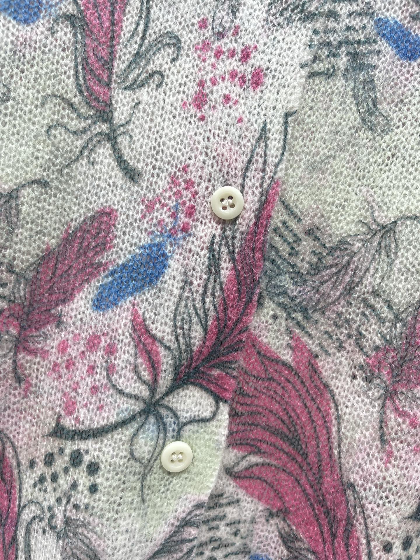Dior/New Ombre Floral Print Knit Cardigan