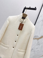 Loro Piana / New Elegant Stand-Collar Wool Blend Coat