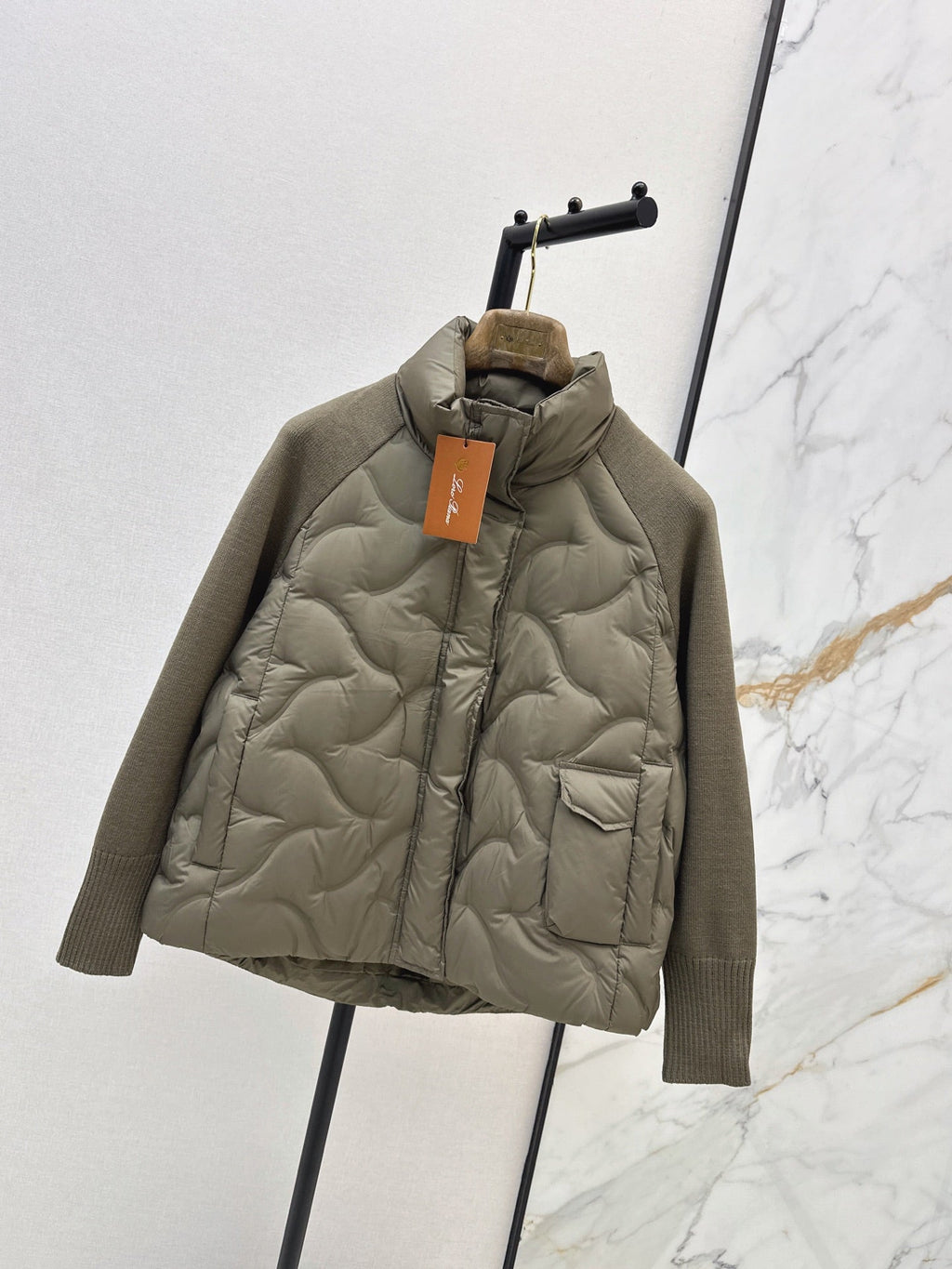 LORO PIANA/26Latest Autumn/Winter Knit-Panel Down Jacket