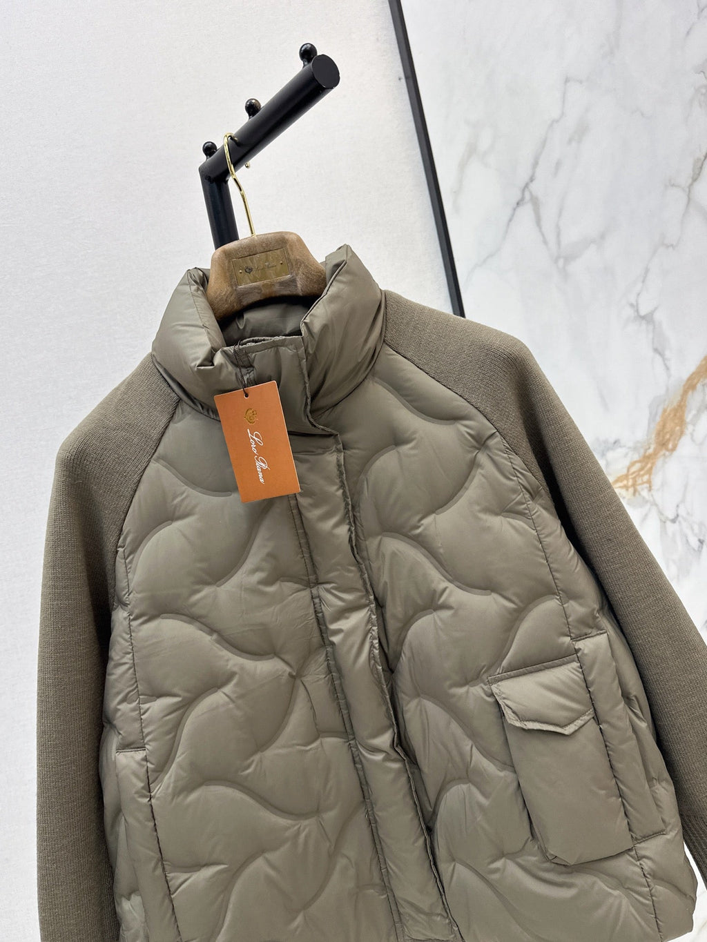 LORO PIANA/26Latest Autumn/Winter Knit-Panel Down Jacket