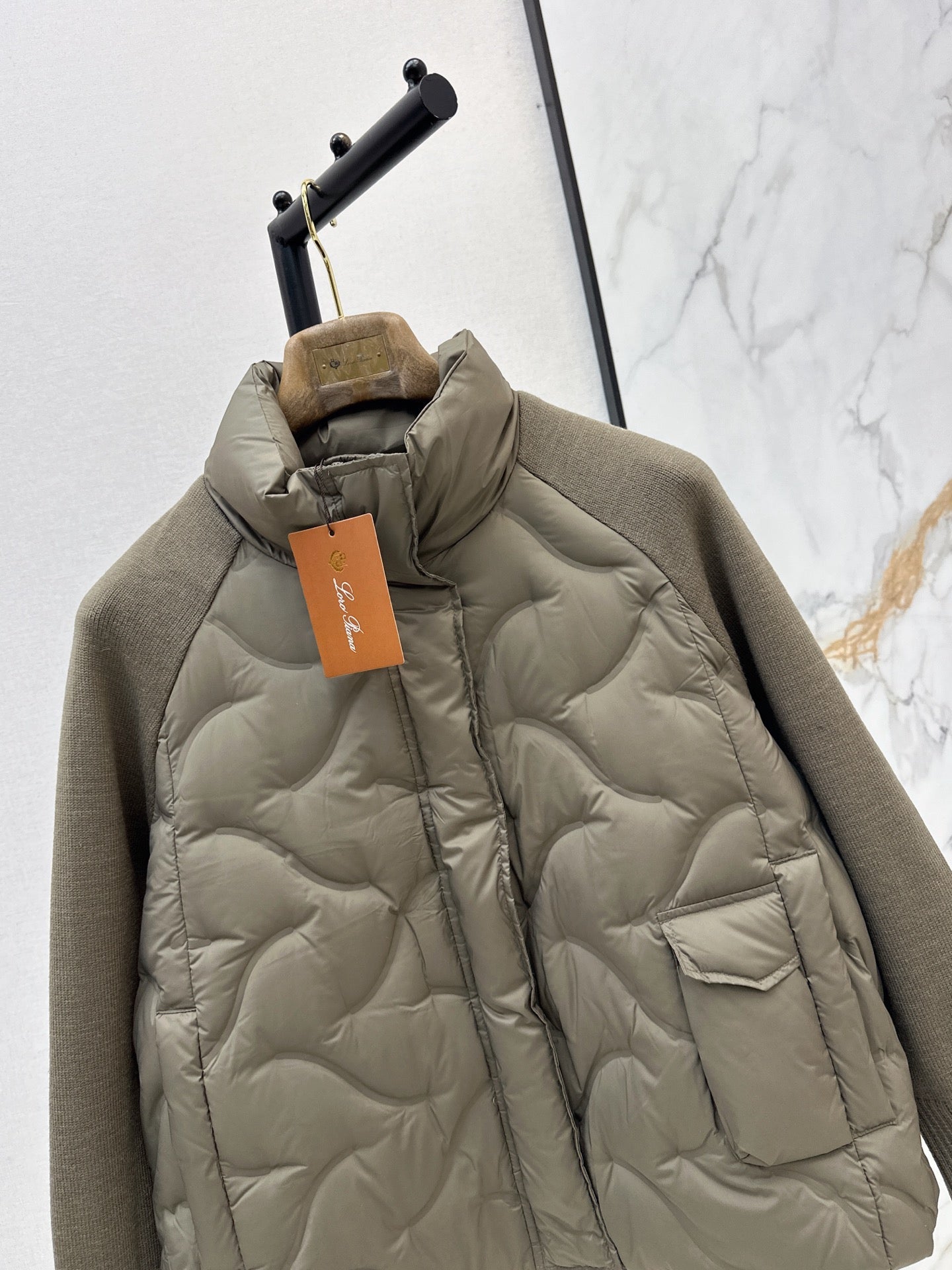 LORO PIANA/26Latest Autumn/Winter Knit-Panel Down Jacket