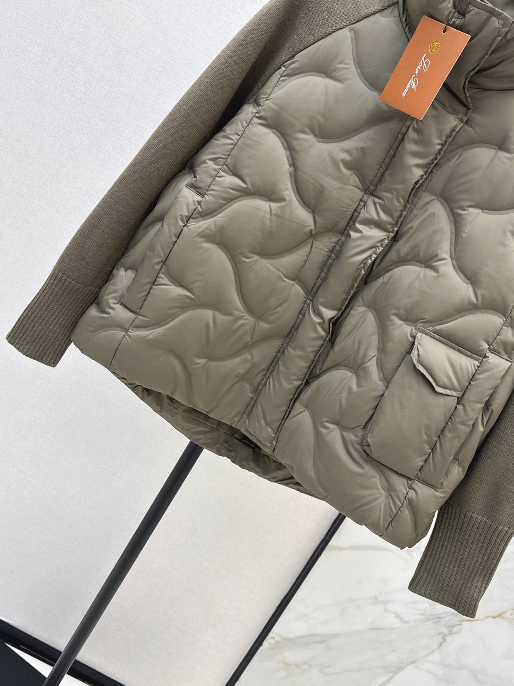 LORO PIANA/26Latest Autumn/Winter Knit-Panel Down Jacket